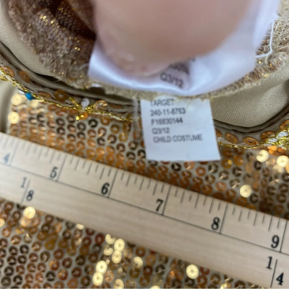 Cleopatra Egyptian Girls Large Gold Sequin Jeweled Dress Costume